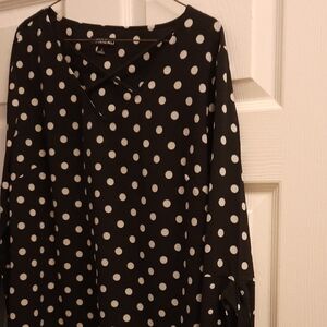 Roz & Ali Black Top with White Dots